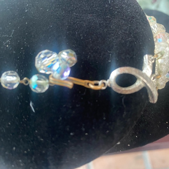 1950’s vintage AB Crystal three strand necklace 16” - Picture 8 of 12